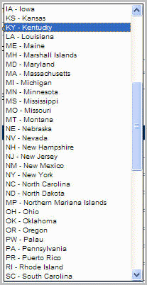 American Express Travel states list