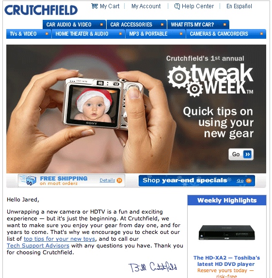Crutchfield s Tweak Week Supporting The Post Purchase Experience UIE 